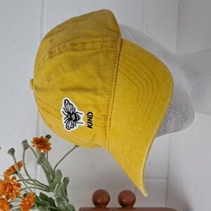 Yellow Bee KIND Embroidered Cotton Baseball Cap